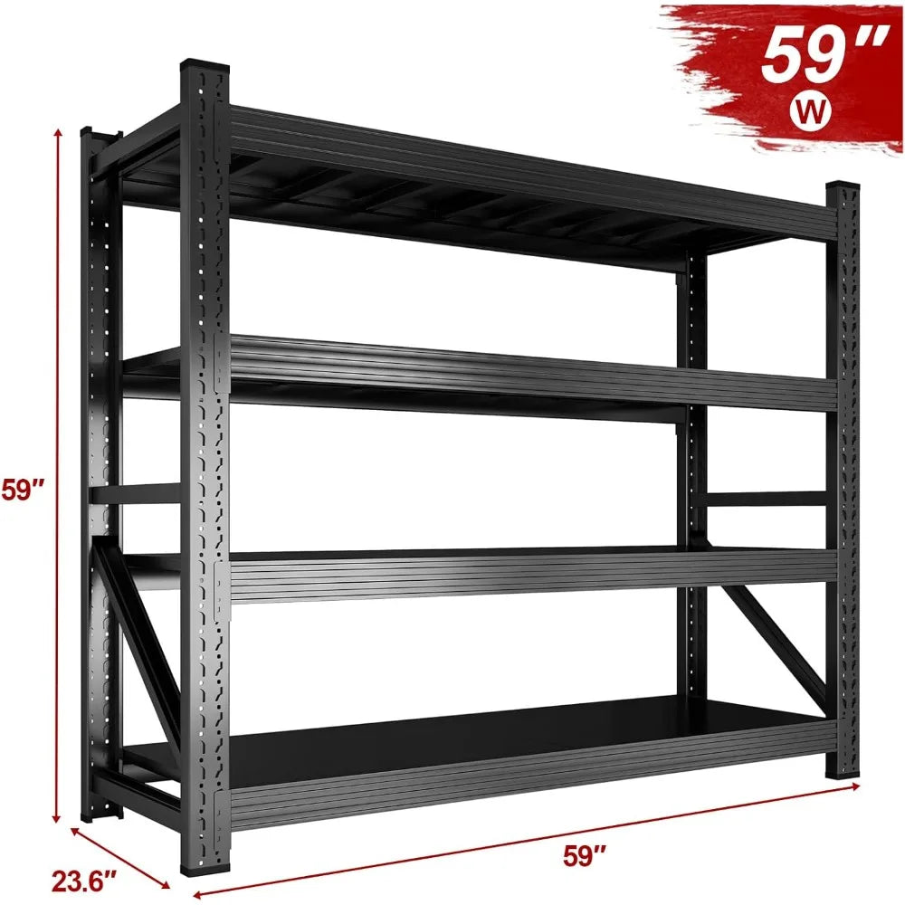 Garage Storage Shelves Heavy Duty 4 Tier Adjustable Metal Shelving