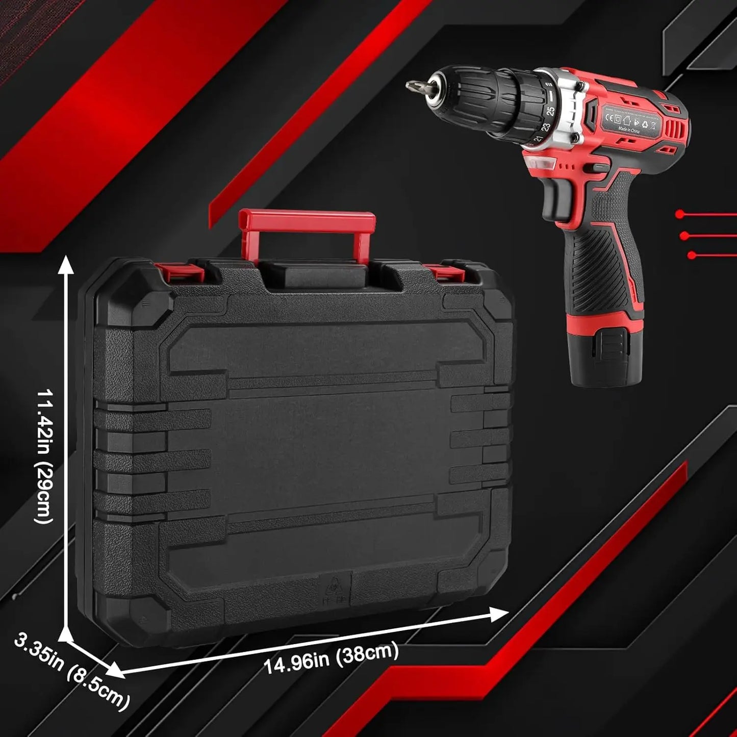 TLGREEN 138 Pcs Power Tool Set With 12V Cordless Drill