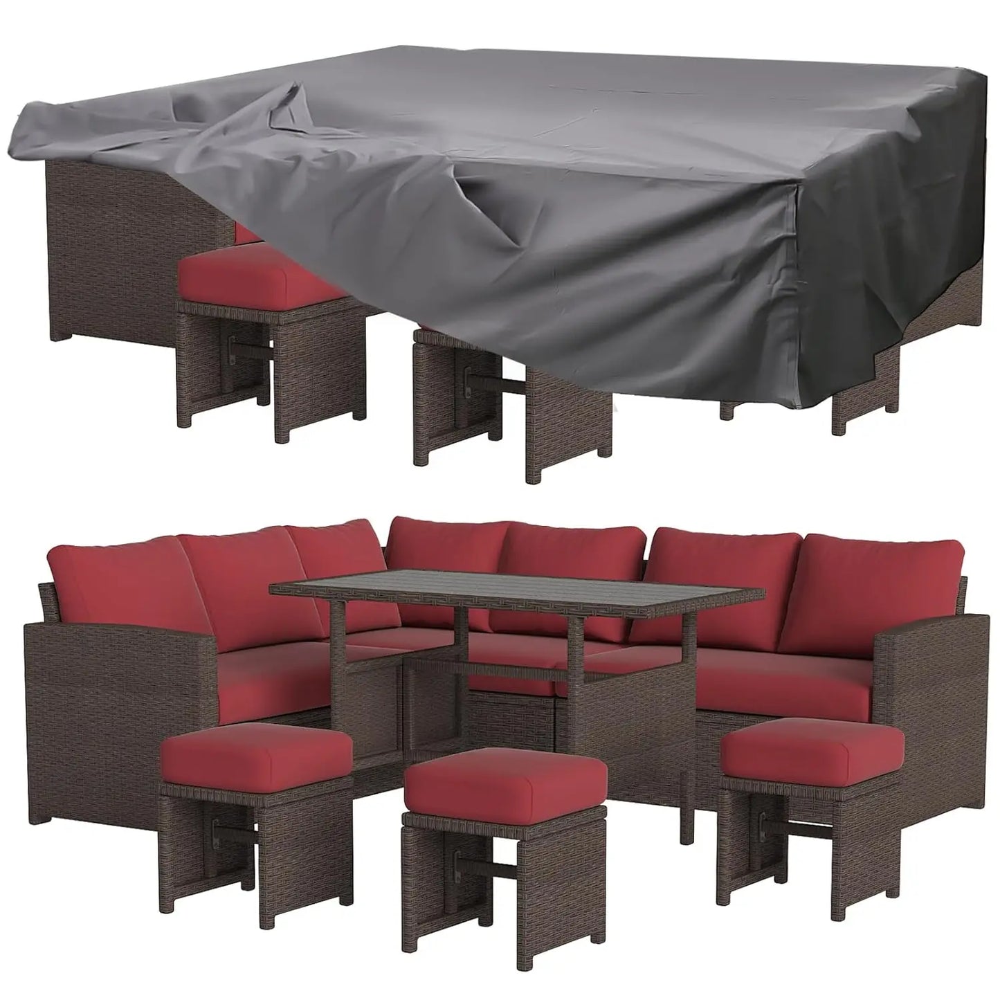 7-Piece Outdoor Patio Furniture Set With Waterproof Cover