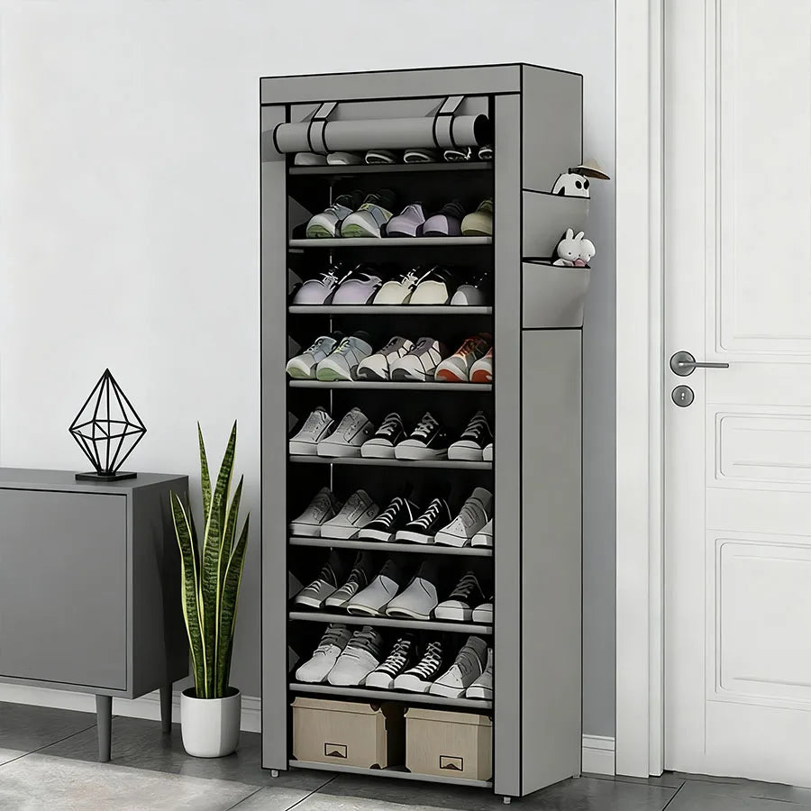 Five Eight Ten Layer Portable Shoe Cabinet With Nonwoven Cover