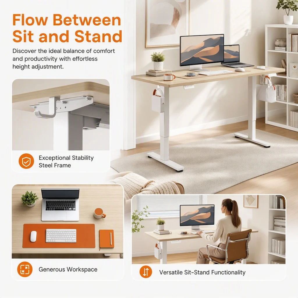 K Kyspho Electric Height Adjustable Standing Desk With Memory