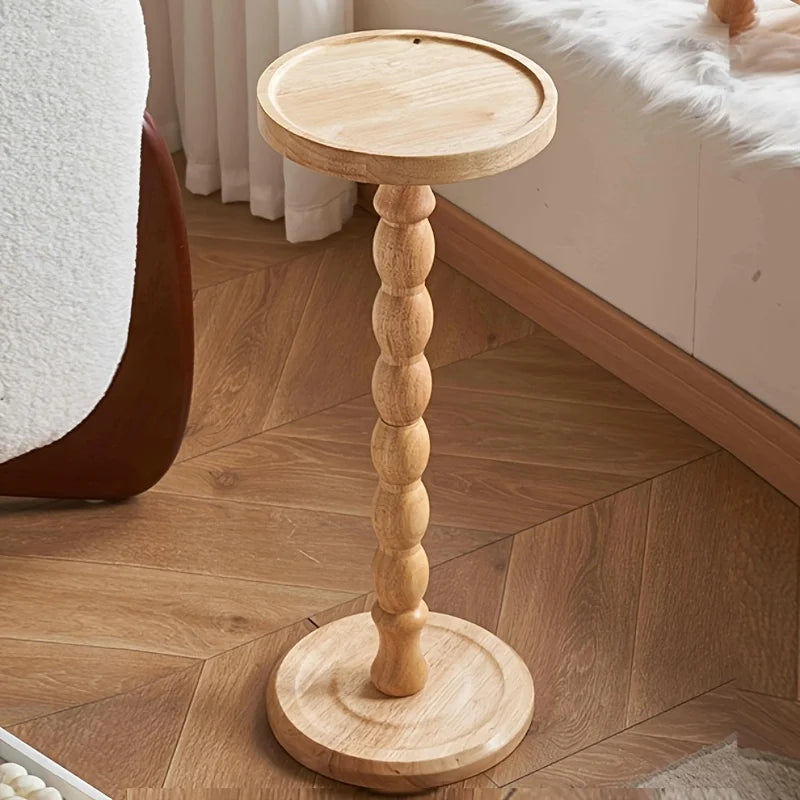 Modern Round Wooden Side Table Pedestal For Living Room