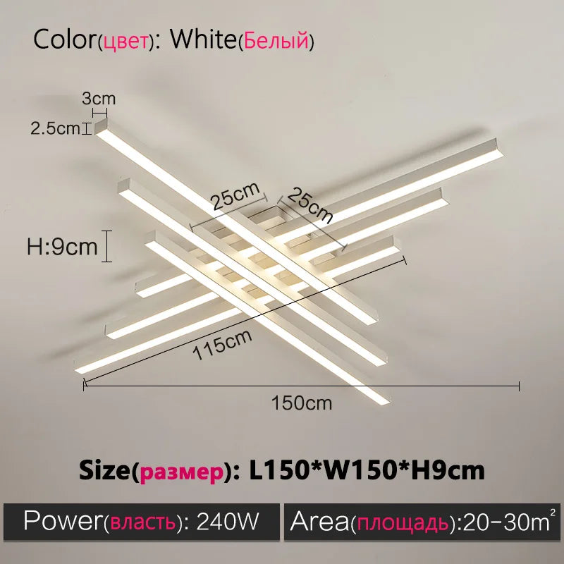 Siltlake LED Ceiling Lamp Square Chandelier Nordic Minimalist Design