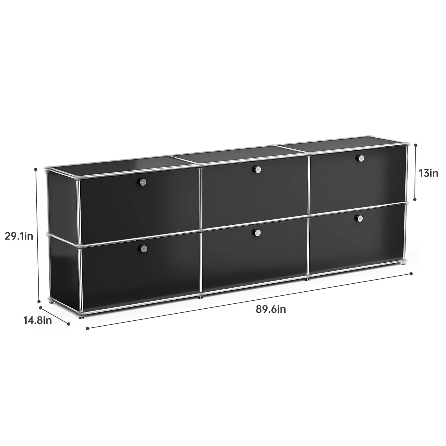 Furgle Modern Modular Metal Storage Cabinet Freestanding Sideboard