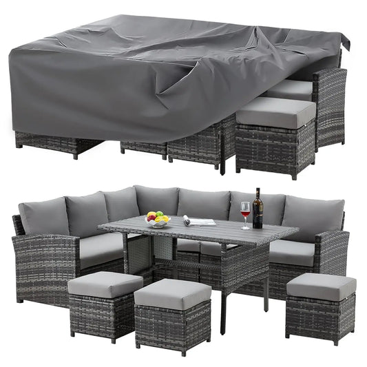 7-Piece Outdoor Patio Furniture Set With Waterproof Cover