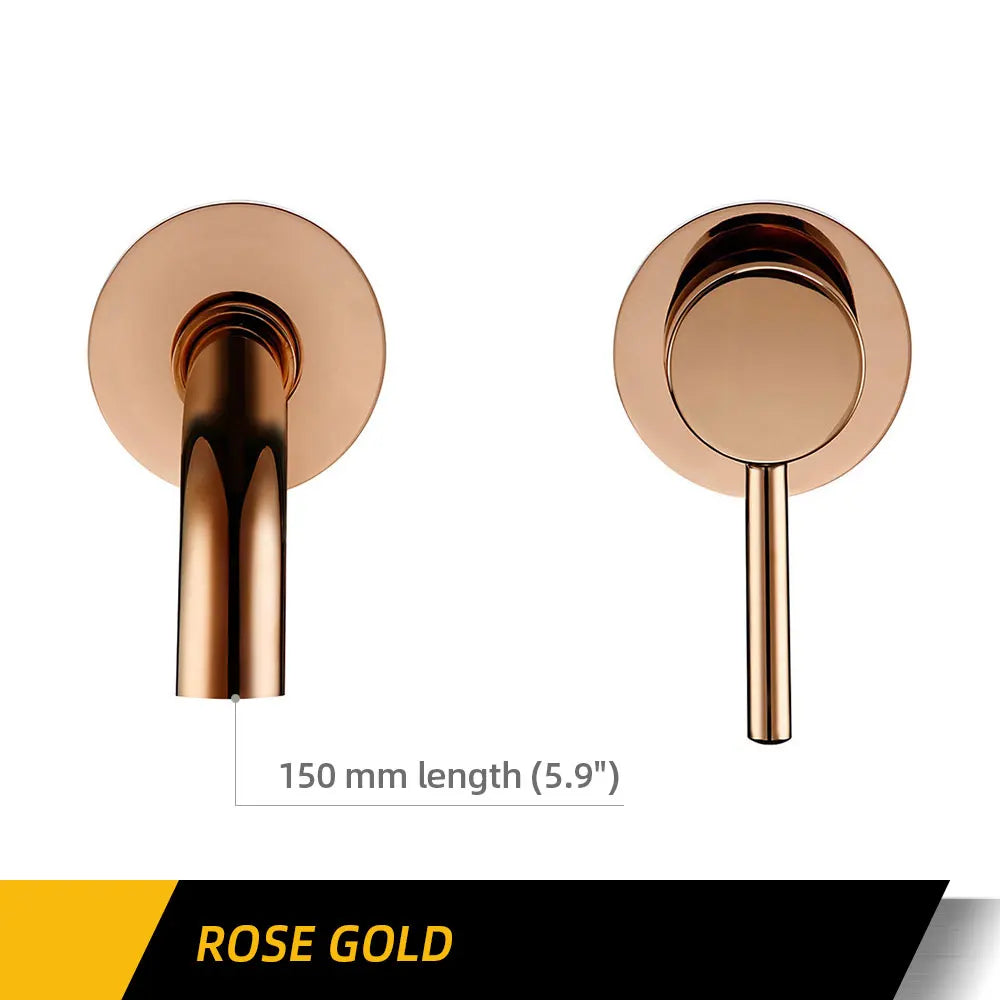 Bagnolux Polished Or Brushed Rose Gold Bathroom Faucet Brass Round Hole Concealed Type Household Hot Cold Bathroom Faucet