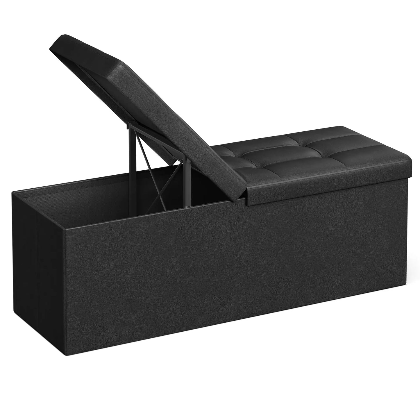XIUWO Storage Ottoman Bench With Flipping Lid And Iron Frame