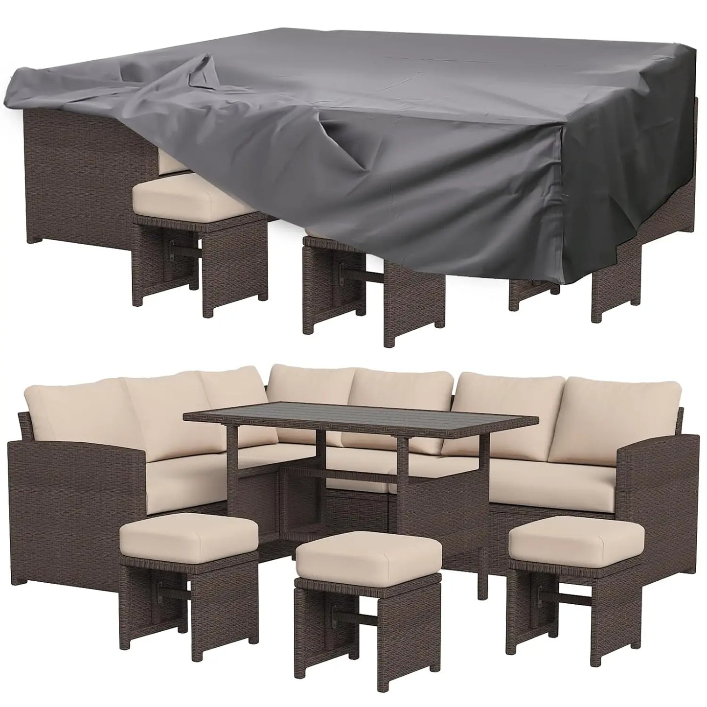 7-Piece Outdoor Patio Furniture Set With Waterproof Cover