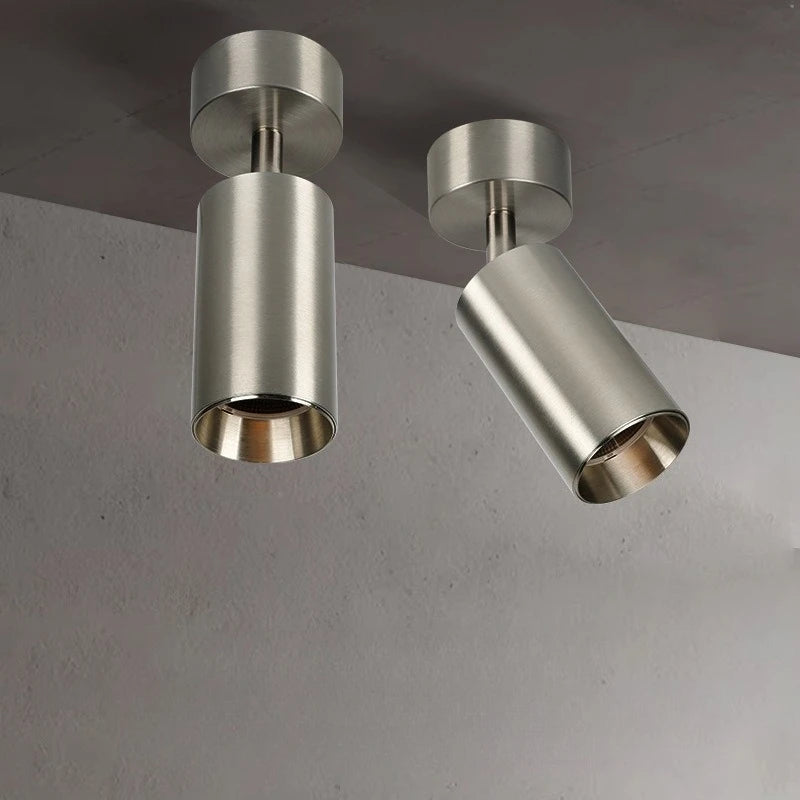 Stainless Steel LED Light Spot Foldable Surface Mounted Spotlights with Silver Plating and Adjustable Angle