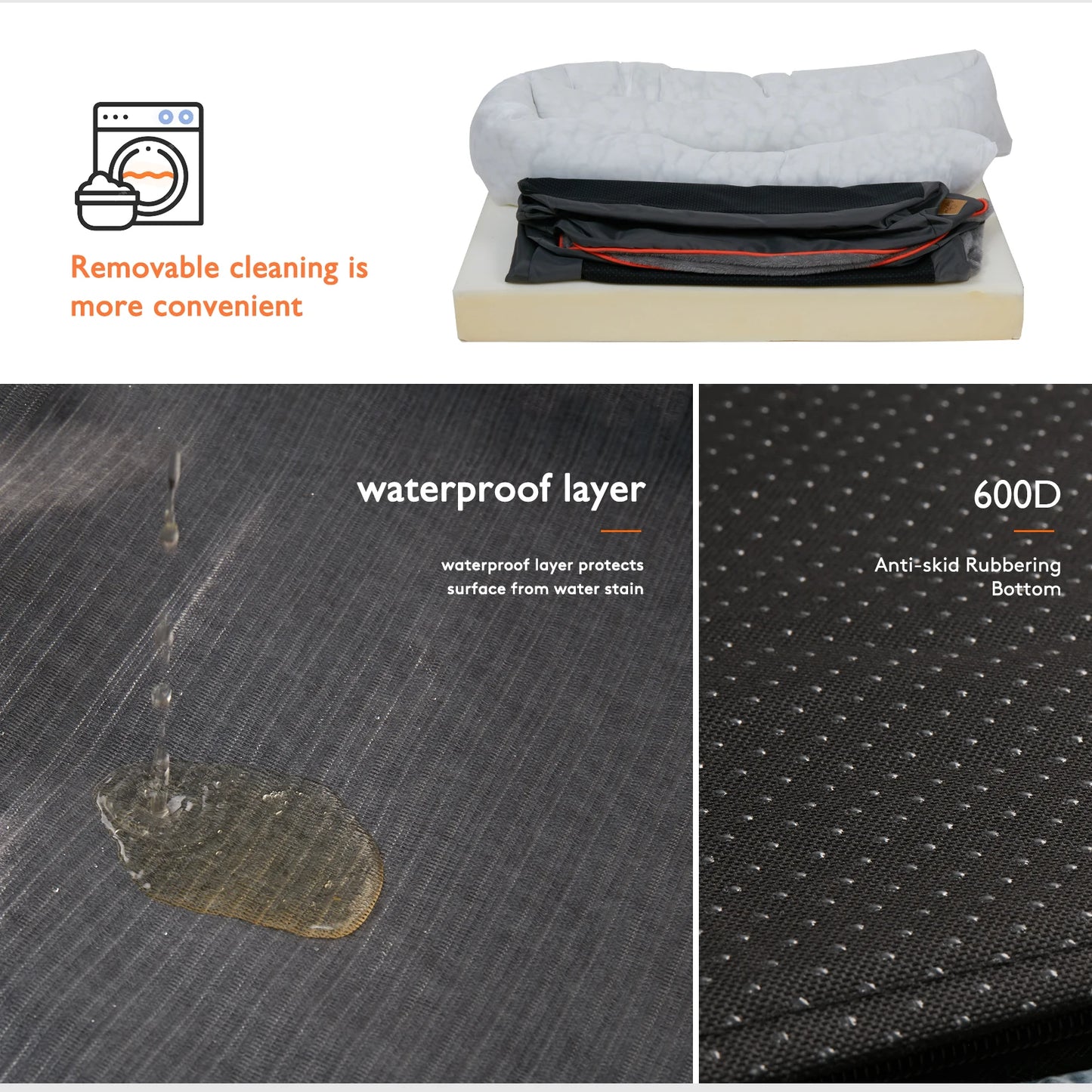 BINGOPAW Dog Bed With Removable Washable Cover And Anti Allergy
