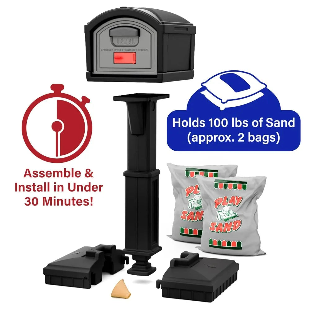 Extra Large Capacity Mailbox Weather-Resistant Durable No-Dig Front Door Mount, Custom