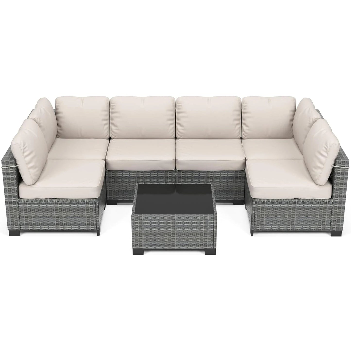 HobbyLane Seven Piece Modular Outdoor Furniture Set