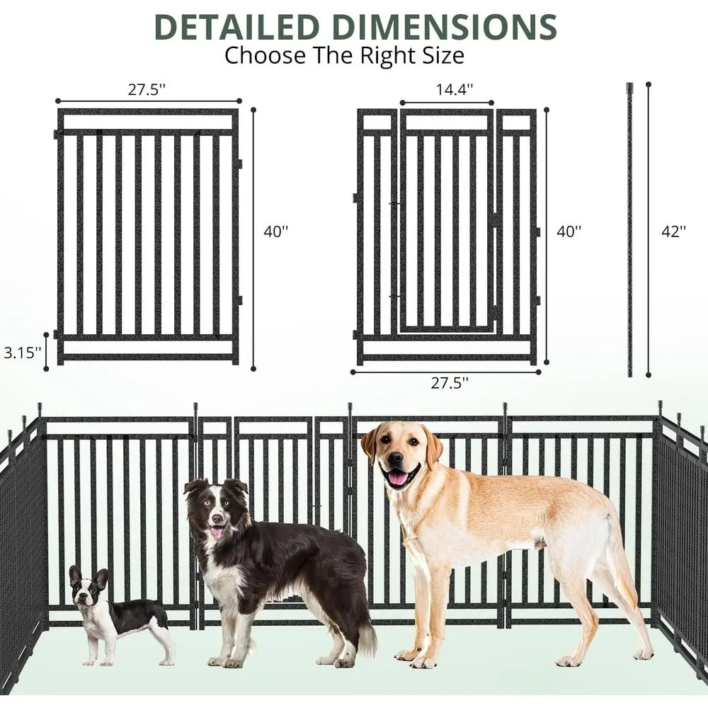 Portable Metal Dog Playpen for Indoor Outdoor Use and Camping
