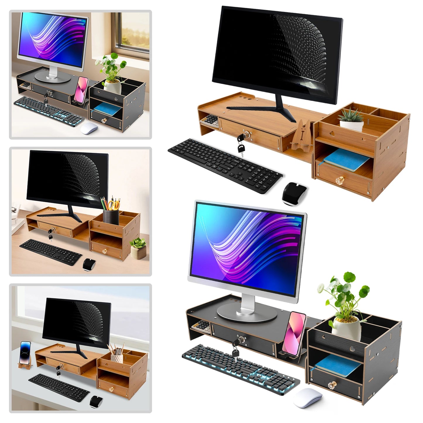 Modern Desktop Monitor Stand And Riser For Office And Study