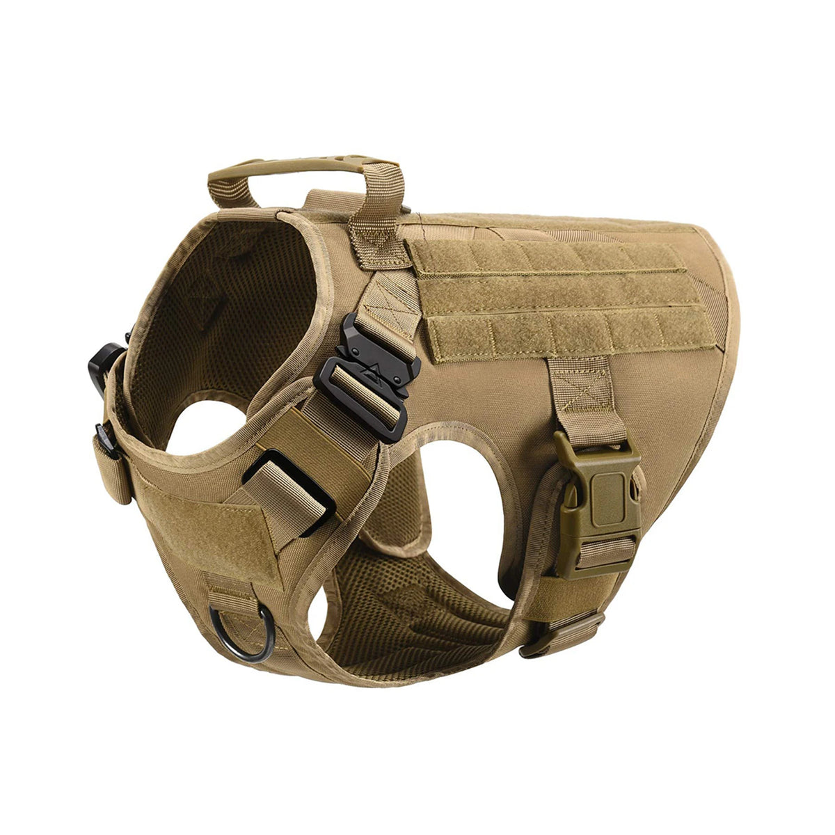 PETRAVEL Tactical Dog Harness Set With Leash And MOLLE Pouches