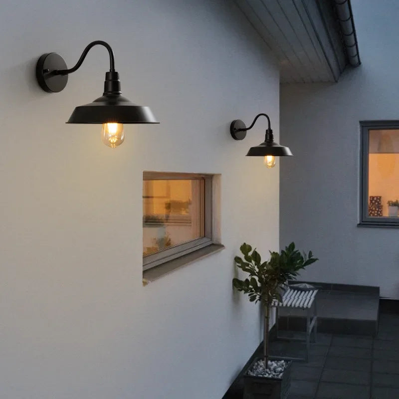 Vintage Wall Lamp Loft Lamp Balcony Wrought Iron Wall Lamp (black,white) LED Lights  Wall Lights for Home