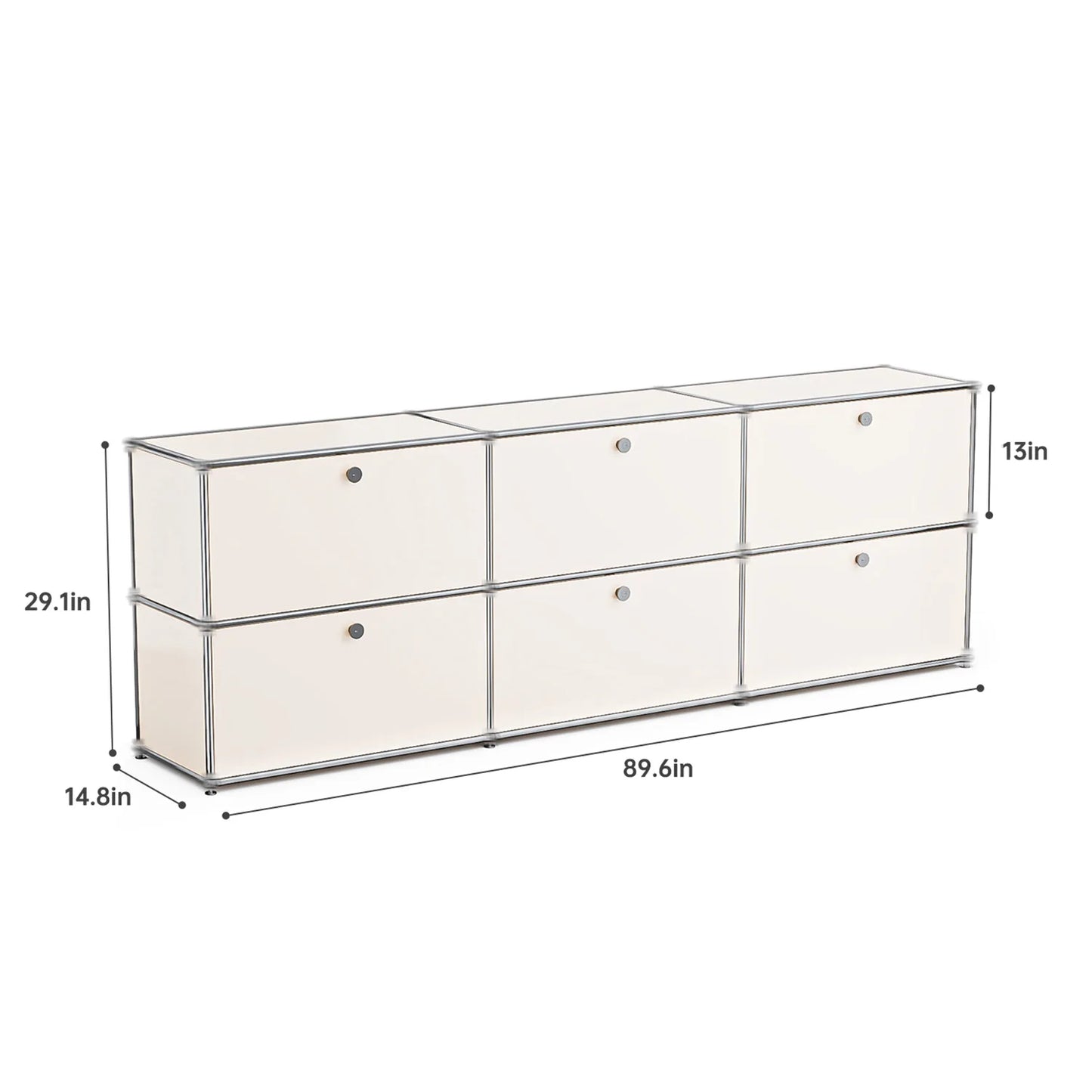 Furgle Modern Modular Metal Storage Cabinet Freestanding Sideboard