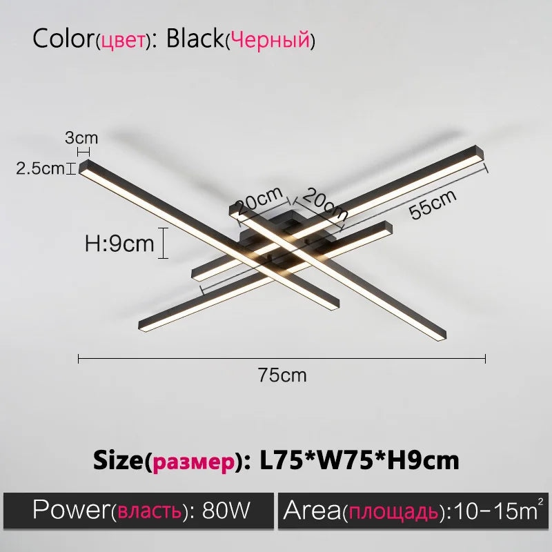 Siltlake LED Ceiling Lamp Square Chandelier Nordic Minimalist Design