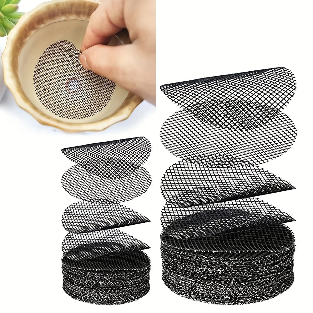 Round Mesh Drainage Screens For Pots Bonsai 50-Pack