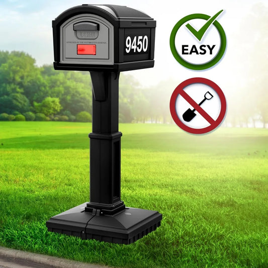 Extra Large Capacity Mailbox Weather-Resistant Durable No-Dig Front Door Mount, Custom