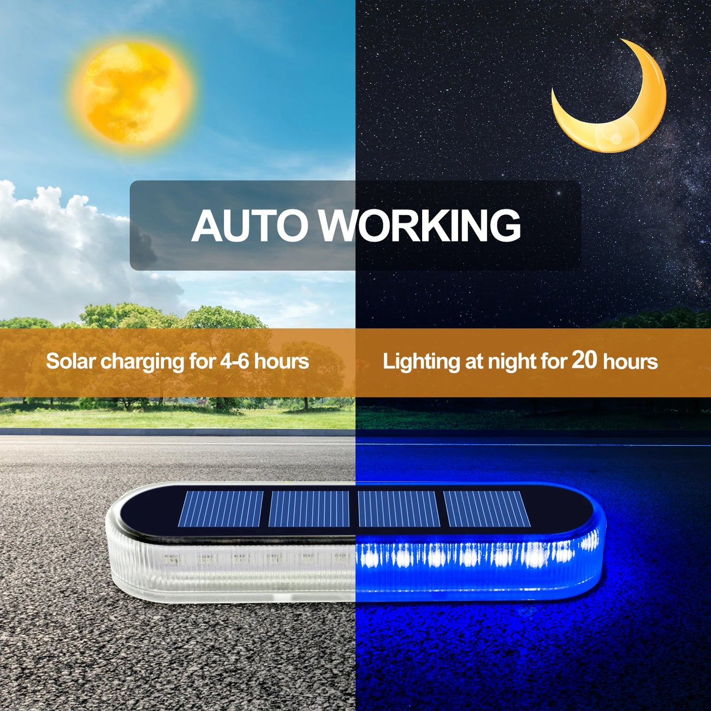 Solar LED Deck Lights 4 Pack AutoOnOff IP68 Waterproof