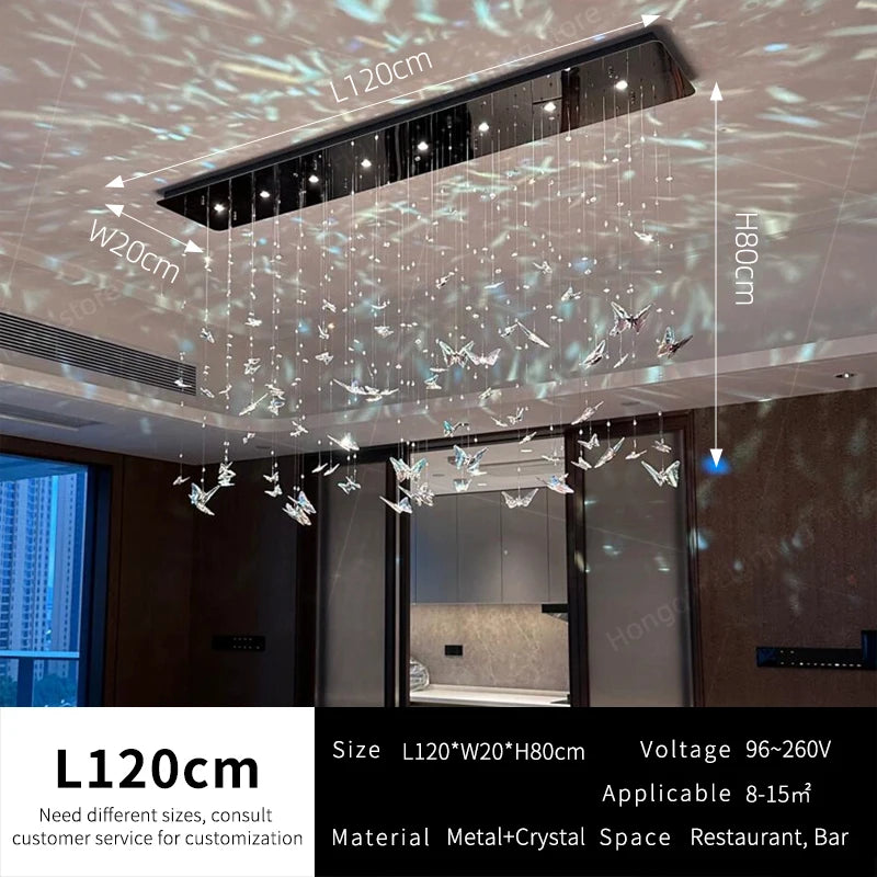 Crystal Butterfly Pendant Chandelier For Living Room
