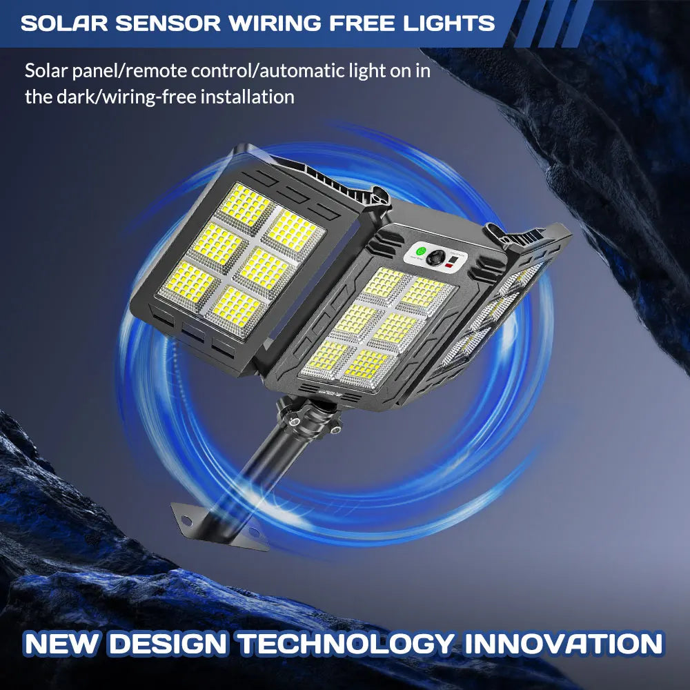 LED Solar Sensor Street Light Waterproof 3 Mode Outdoor Lamp