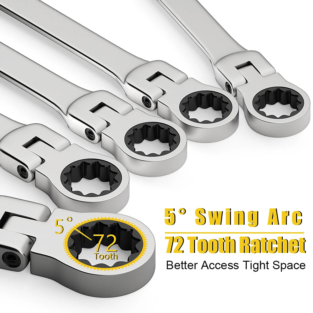 8 Piece Ratchet Wrench Set Durable Multi Function For DIY