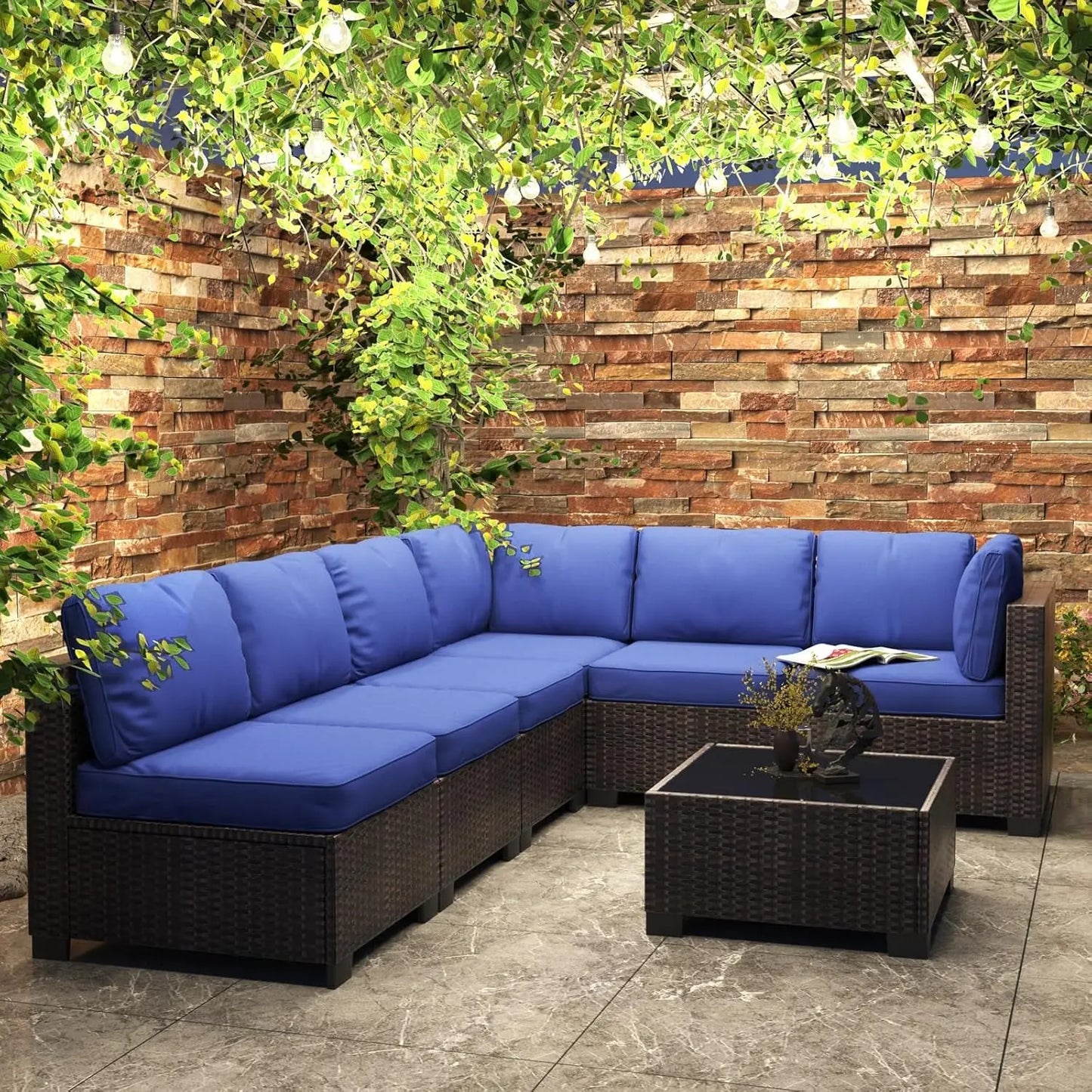 HobbyLane Seven Piece Modular Outdoor Furniture Set