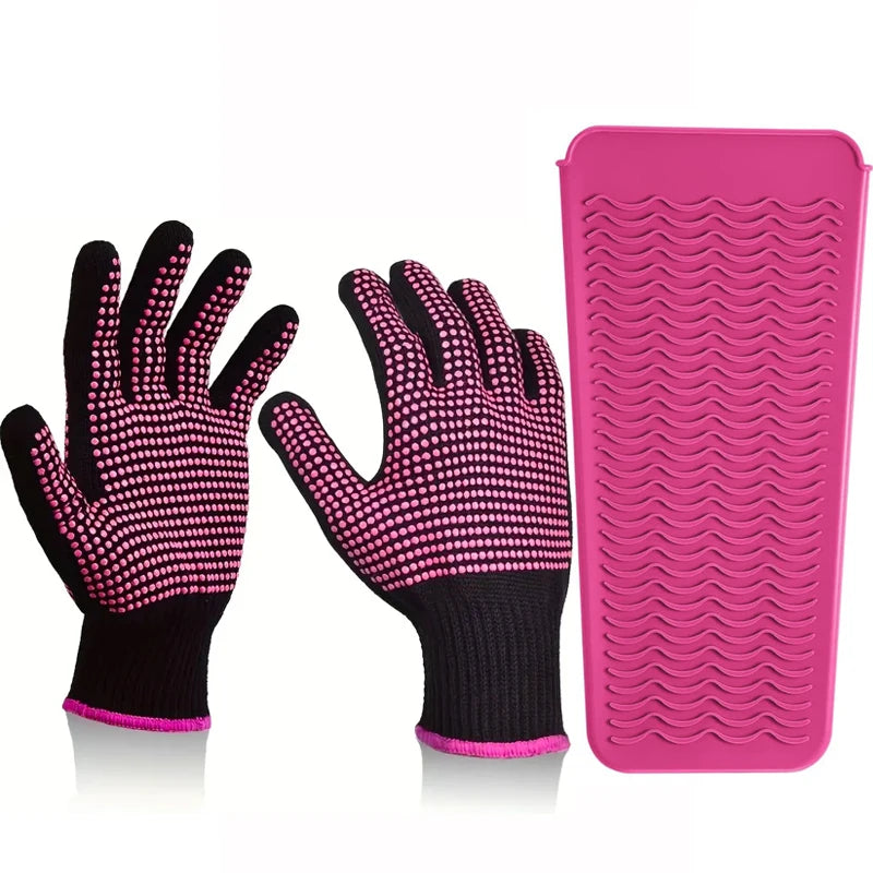 1 Pair Barbecue Anti-scald Gloves Heat Resistant BBQ Oven Gloves Kitchen Fireproof Anti-slip Gloves For Kitchen, Grill, Camping