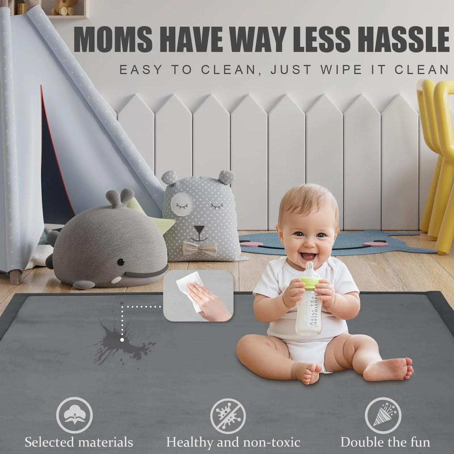 PaPaMat Baby Play Mat Tatami Style Non Slip Living Room Rug