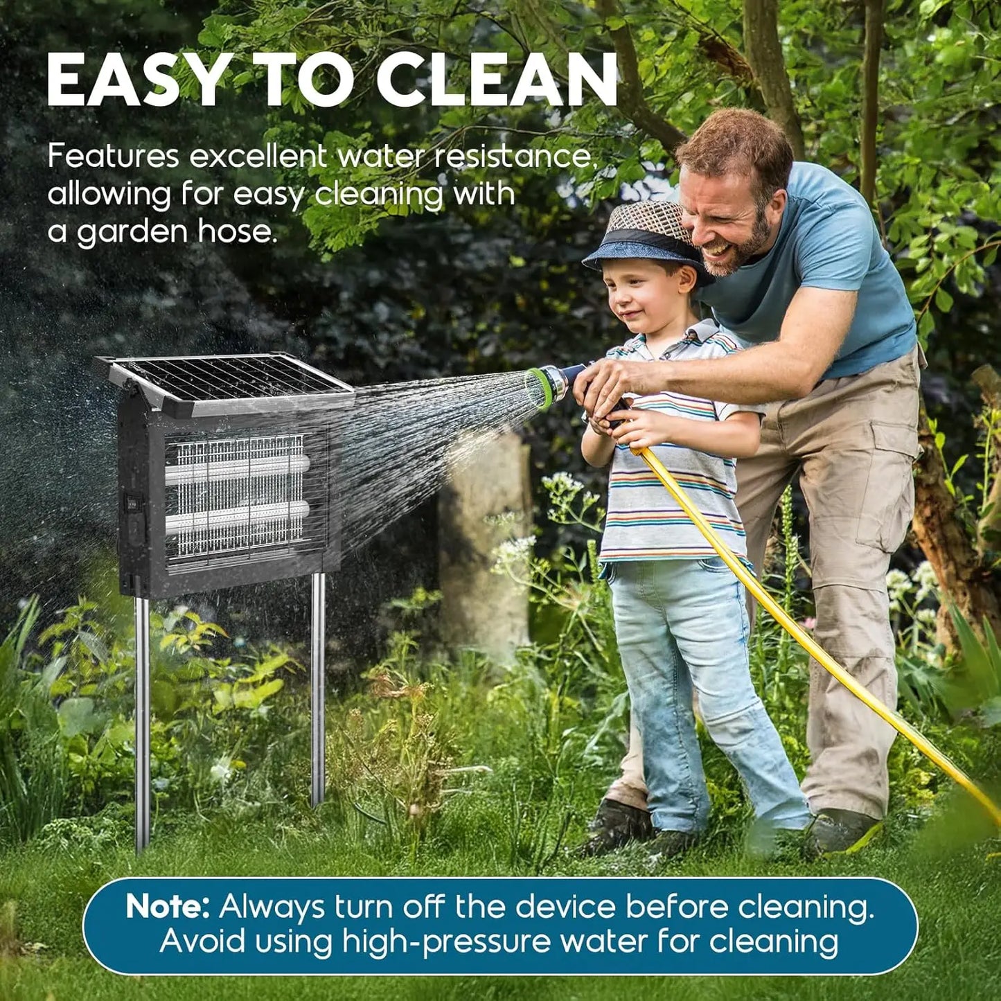 Solar Mosquito Zapper Outdoor 4500V Waterproof With Panel Sensor