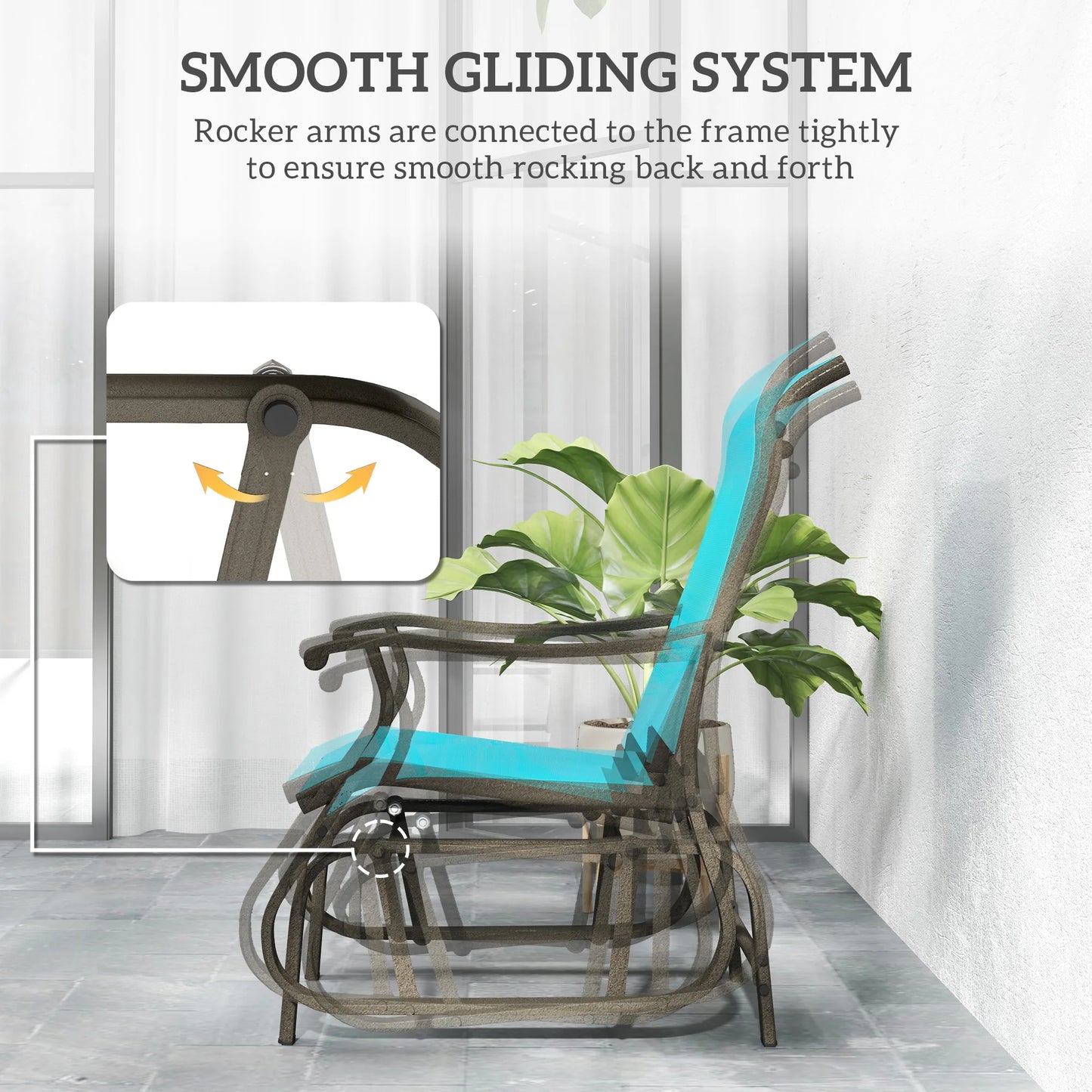 Outsunny Outdoor Glider Chair For Patio And Garden