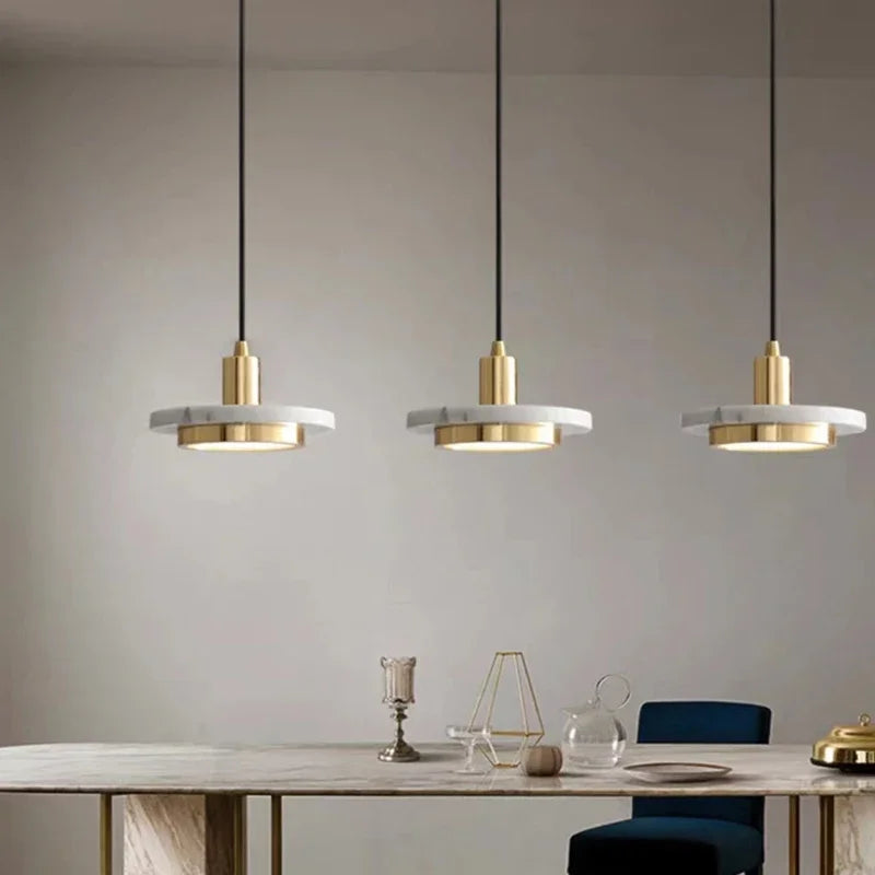 2025 Minimalist LED Marble Pendant Lights Dining Table Chandelier Hanging Light Chandelier Home Decoration Bedroom Bedside Lamp