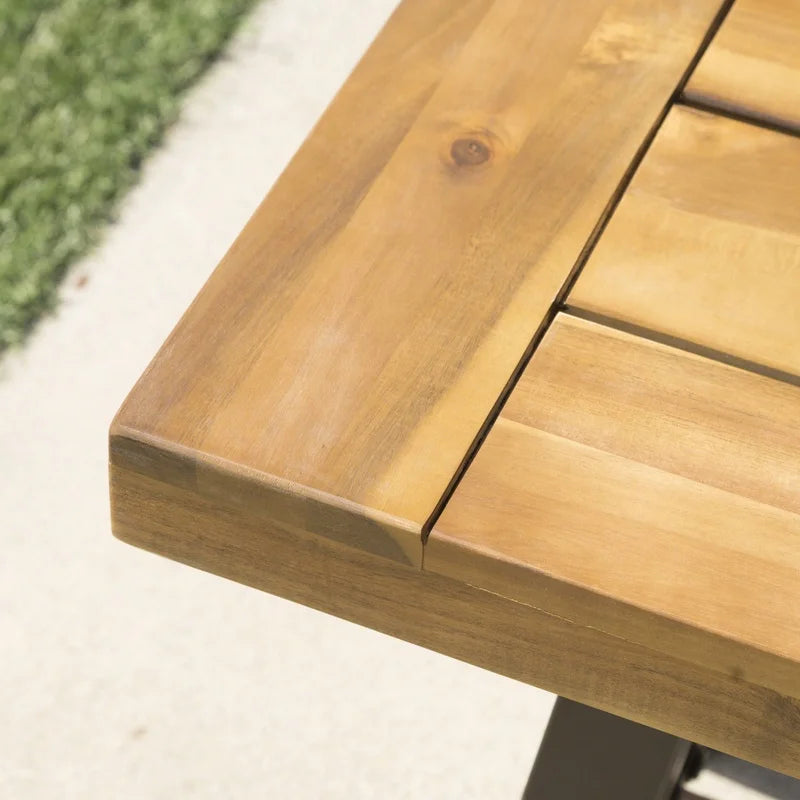 Acacia Wood Outdoor Bench, Backless Patio Seating