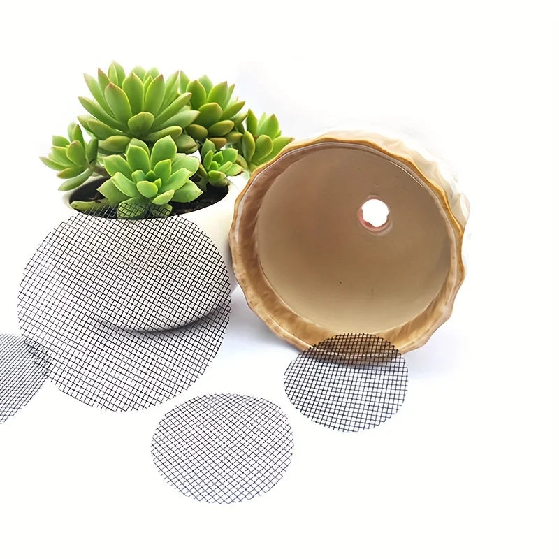 Round Mesh Drainage Screens For Pots Bonsai 50-Pack