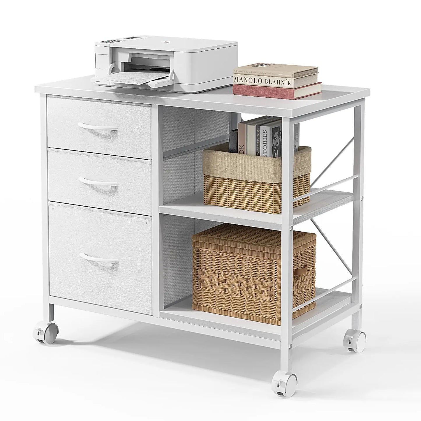 MCQ Living Room Movable 3 Fabric Drawers Cabinet Steel Frame Support Multiple Combination Options Storage Cabinet Of Furniture