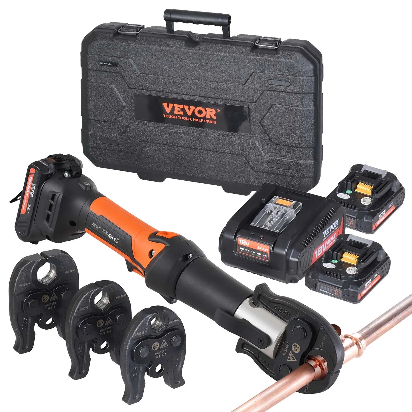SucceBuy 18V Electric Pipe Crimping Tool Press Tool Kit