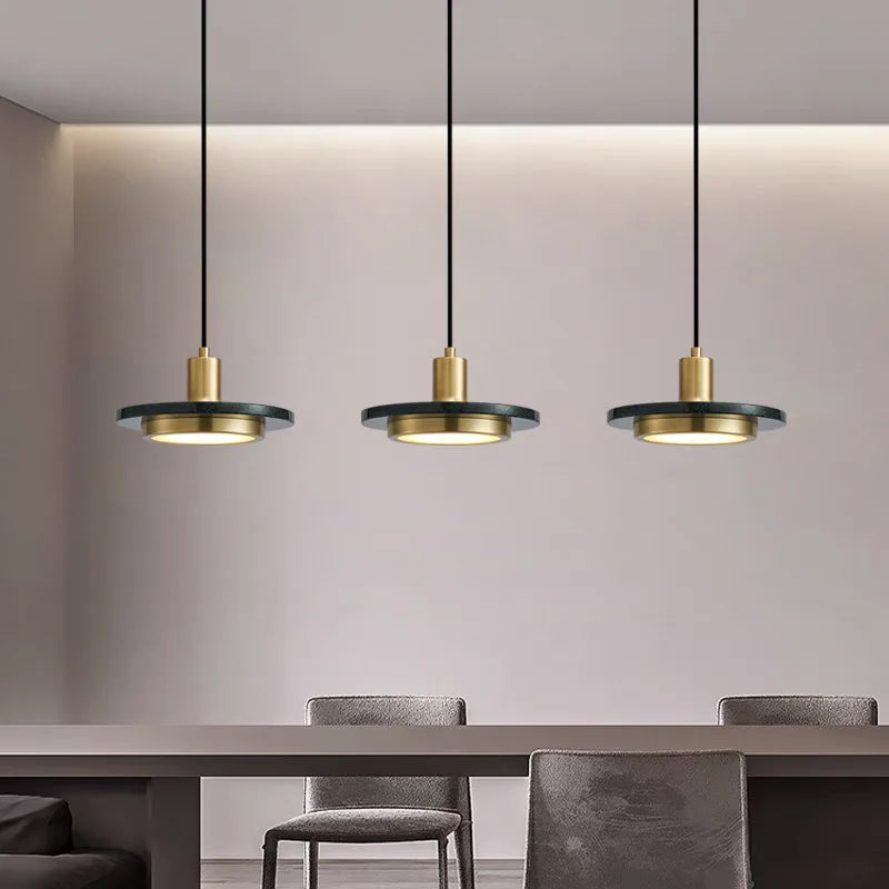 2025 Minimalist LED Marble Pendant Lights Dining Table Chandelier Hanging Light Chandelier Home Decoration Bedroom Bedside Lamp