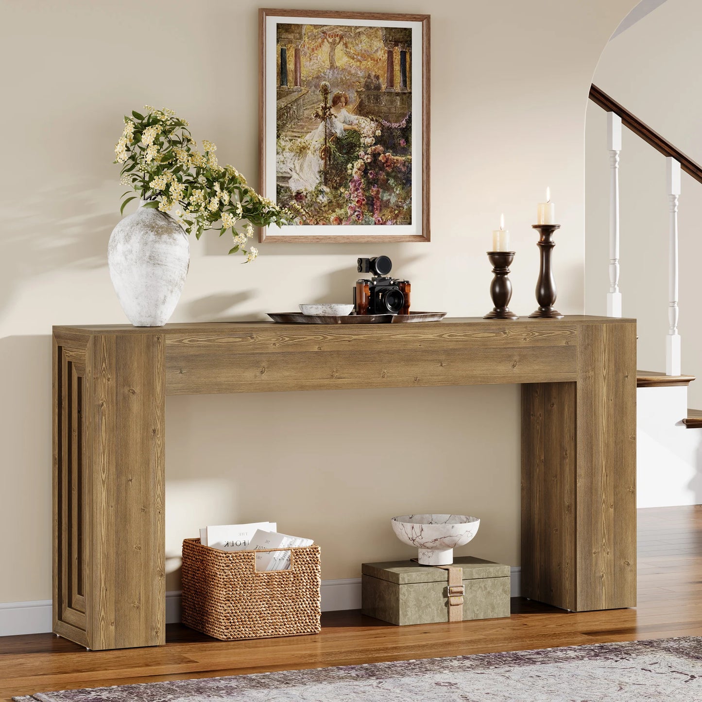 Tribesigns Farmhouse Console Table Narrow Sofa Table For Living Room