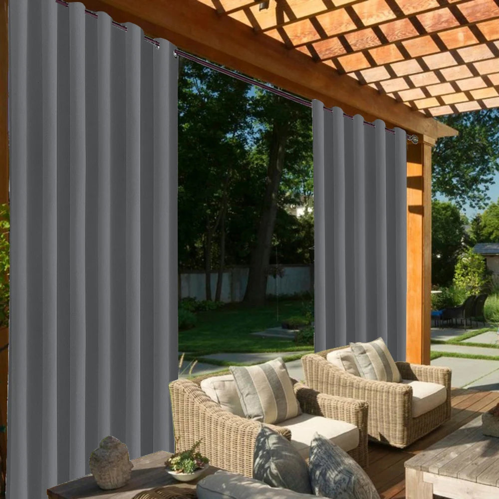 Outdoor Waterproof Blackout Curtains With UV Protection For Patio
