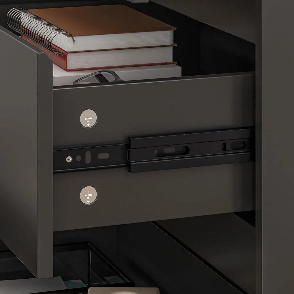 Dresser for Bedroom with 9 Deep Drawers, Large Modern Chest of Drawers Handle Free, Freestanding Black Long Dressers
