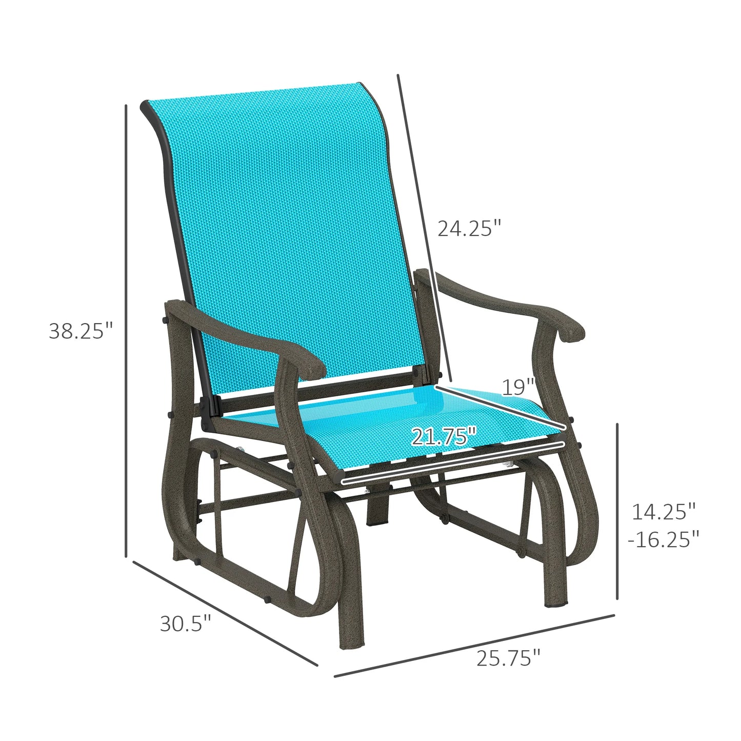 Outsunny Outdoor Glider Chair For Patio And Garden