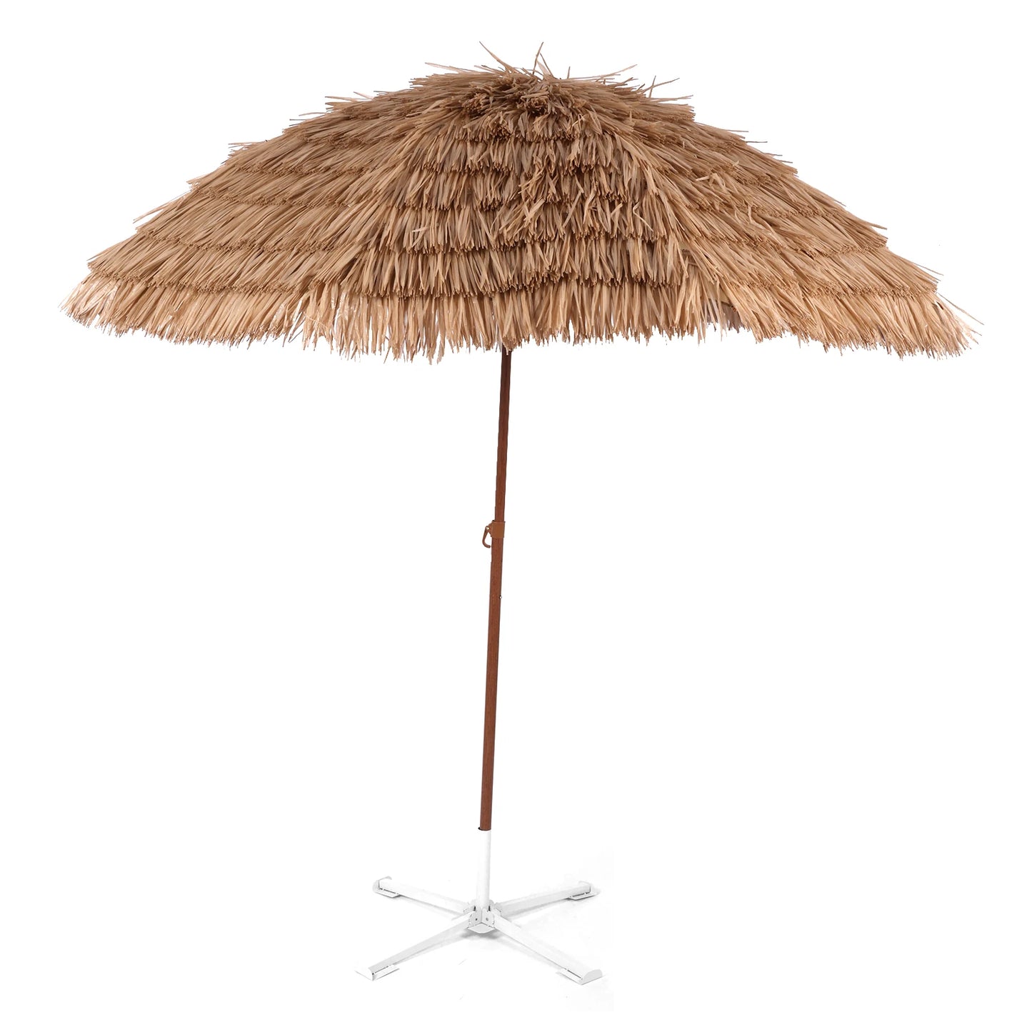 6.56FT Thatched Patio Umbrella with Tilt Adjustment & 8 Ribs Hawaii Straw Umbrella UPF 50+ UV Protection for Sand Garden Lawn