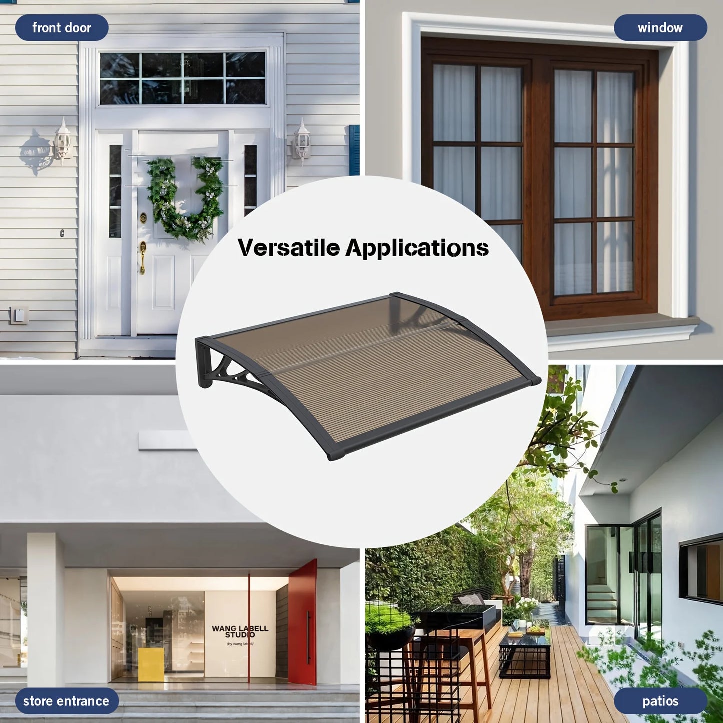 GUANSU-CN Awning Canopy for Door and Window UV Protection