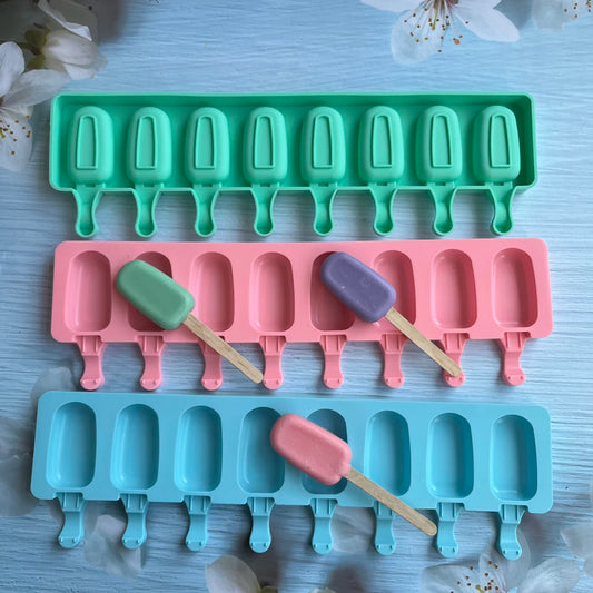 Eight Hole Silicone Ice Cream Mold For Freezer Popsicles