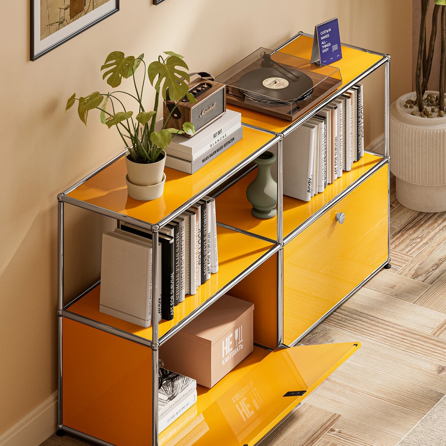 Furgle Modern Modular Metal Storage Cabinet Freestanding Sideboard