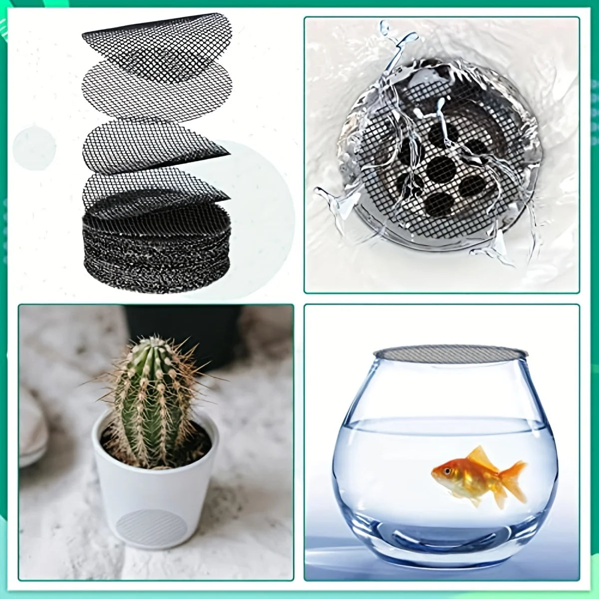 Round Mesh Drainage Screens For Pots Bonsai 50-Pack