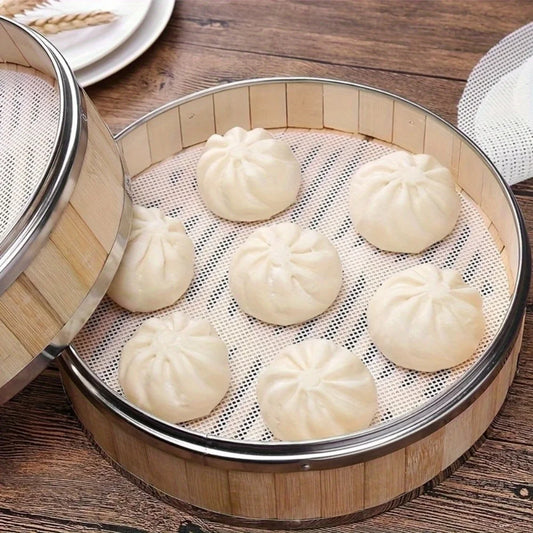 3pcs/set Reusable Silicone Non-Stick Steamer Liners, Round Steaming Mat for Bamboo Steamer Cooking, Heat Resistant Kitchen