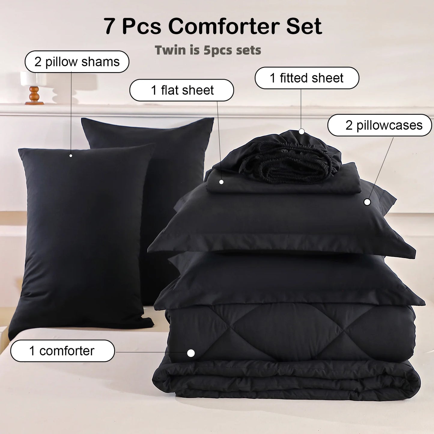 EasYum Bedding Set With Comforter Sheets Pillowcases